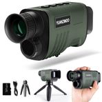 Gece Görüşlü Monoküler Dijital Kızılötesi Monoküler Teleskop 8X Zoom ile %100 Karanlık için 2000 mAh Şarj Edilebilir Pil Yükseltme Tripod 32 GB SD Kart ve Kart Okuyucu, Yetişkin Avcılık Kamp Yeşil
