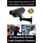 Gece Görüşlü Pilli Kırmızı Ledli Su Geçirmez Ev Bahçe Iş Yeri Ofis Caydırıcı Güvenlik Kamerası