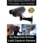 Gece Görüşlü Pilli Kırmızı Ledli Su Geçirmez Ev Bahçe Iş Yeri Ofis Caydırıcı Güvenlik Kamerası