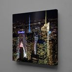 Gece Işıklı Şehir Manzarası Kanvas Tablo 120x120cm
