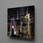 Gece Işıklı Şehir Manzarası Kanvas Tablo 30x30cm