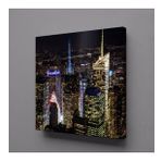 Gece Işıklı Şehir Manzarası Kanvas Tablo 80x80cm