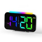 Gece Lambalı Yatak Odaları için LED Dijital Çalar Saat, Ayarlanabilir Ses, Çift Alarm, 12/24 Saat, Erteleme, Kısılabilir, USB Şarj Cihazı, Ağır Uyuyanlar Yetişkinler Gençler için Büyük Ekranlı Çalar