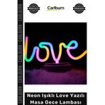 #GeceLambası Dekoratif Led Tasarım USB Pilli Romantik Hediye Neon Işıklı Love Yazılı Masa Gece Lamba
