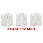 Geçmeli Soketli Tens Pedi Elektrod 5X5 3 Paket 12 Adet
