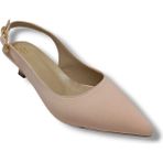 Gedik Pasha 060-25 Süet Deri Stiletto Kadın Ayakkabı - Krem