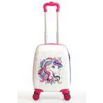 Gedox Kids Pembe Beyaz Unicorn Desenli Kız Çocuk Valizi 152