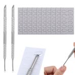 GEEHUA 2 adet tırnak tırnak eti itici, çift uçlu jel cilası manikür sökücü aracı 120 adet 100 Grit zımpara kağıtları yaprak tırnak bakımı tırnak hazırlığı ön tedavi tırnak iticiler manikür tedavi