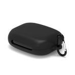 Geekria Anker AeroFit 2 True Wireless Earbuds tarafından Soundcore ile Uyumlu Silikon Kılıf Kapak, Anahtarlık Kancalı Koruyucu Kulaklık Kılıf Kapak, Şarj Girişi Erişilebilir (Siyah)