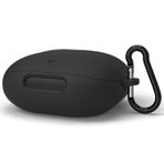 Geekria Anker Liberty 4 Pro True Wireless Earbuds Soundcore ile Uyumlu Silikon Kılıf Kapak, Anahtarlık Kancalı Koruyucu Kulaklık Kılıf Kapak, Şarj Girişi Erişilebilir (Siyah)