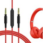 Geekria Beats Solo 4 ile Uyumlu Mikrofonlu Ses Kablosu, Studio Pro, Studio3 Kulaklık Kablosu, 1/8" (3,5 mm) ila 3,5 mm Yedek Stereo Kablo, Inline Mikrofon ve Ses Kontrolü (4 ft/1,2 m)