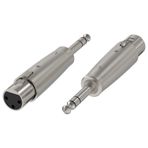 Geekria Creators XLR soketi 1/4 inç (6,35 mm) TRS fiş mikrofon kablosu adaptörü, Shure SM58, SM57, SM7B, MV7, PGA48, Behringer xm8500 mikrofon kablosu fişi ile uyumlu (gümüş, 2 adet)