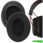 Geekria HyperX Cloud II, 2, Mix, Alpha, Cloud Flight, Stinger, Revolver S Kulaklık Kulak Yastıkları, Kulaklık Kulaklıkları için Comfort Mesh Kumaş Yedek Kulak Pedleri, Kulaklık Kulaklıkları Onarım