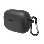 Geekria JBL Tune 230NC True Wireless Earbuds ile uyumlu silikon kılıf, anahtarlık kancalı kulaklık kılıfı, şarj bağlantısına erişilebilir, kablosuz şarjı destekler (siyah)