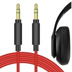 Geekria Quickfit yanı sıra kablolar için Beats Dr. Dre Studio, SOLO3, Solo2, Solo, Solo HD, kablosuz, Mixr, Executive ve daha fazla/Verwicklungsfreies Premium kulaklık Audio kablosu (3,5 mm, kırmızı 5 ft)