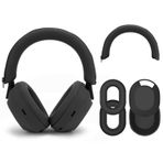 Geekria Sony WH-1000XM5 için Silikon Kulaklık Kapak Seti, Çizilmeye Karşı Koruma Kılıfı, Kulaklık Koruyucuları ve Cilt Koruyucu (Siyah)