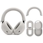 Geekria Sony WH-1000XM5, WH1000XM5 Kablosuz Kulaklıklar ile Uyumlu Silikon Kulaklık Kapağı Kitleri, Çizilmeye Karşı Koruma Kılıfı/Kulaklık Kapağı/Kafa Bandı Kapağı/Cilt Koruyucu (Bej)