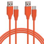 Geekria USB Kulaklık Hızlı Şarj Kablosu Sony WH-1000XM5 WH-1000XM4 WH-1000XM3 XB910N XB900N CH720N Şarj Cihazı, USB'den USB-C'ye Yedek Güç Şarj Kablosu (4 ft/120 cm 2 Paket)