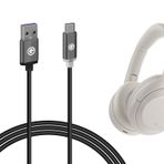 Geekria USB Kulaklık Şarj Kablosu Sony WH-1000XM5 WH-1000XM4 WH-1000XM3 XB910N XB900N CH720N H910N XB700 CH520 Şarj Cihazı, USB'den USB-C'ye Yedek Güç Şarj Kablosu (10ft/300cm)