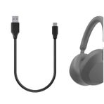 Geekria USB Kulaklık Vegan Deri Kısa Şarj Kablosu Sony WH-1000XM5 1000XM4 WH-1000XM3 XB910N XB900N CH710N Şarj Cihazı, USB'den USB-C'ye Yedek Güç Şarj Kablosu (1ft/30cm)