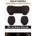 Geely Emgrand Ec7 2010–2016 Uyumlu 3 Parça Kapitone Oturak Araba Koltuk Suni Deri Siyah Pembe - Kaymaz | Trobus - Siyah - Pembe