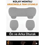 Geely Mk 2006–2012 Uyumlu 3 Parça Kapitone Oturak Araba Koltuk Suni Deri Gri - Kaymaz | Trobus