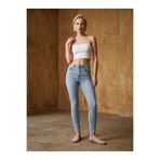 geenz manifacture Alaska Snow Kar Mavi Likralı Esnek Toparlayıcı Yüksek Bel Skinny Jean Pantolon