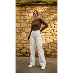 geenz manifacture Hayal Krem Kadın Yüksek Bel Jeans Salaş Kot Pantolon Palazzo