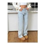geenz manifacture Kadın Yüksek Bel Kar Mavi Jeans Salaş Kot Pantolon Palazzo