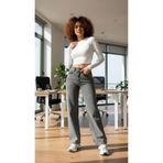 geenz manifacture Kar Gri Kadın Yüksek Bel Likralı Jeans Salaş Kot Pantolon Palazzo