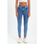 geenz manifacture Kar Mavi Dar Paça Toparlayıcı Likralı Full Esnek Skinny Jeans Pantolon