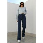 geenz manifacture Morcelo 90's Kar Yıkama Mavi Likralı Süper Yüksek Bel Salaş Jeans Palazzo Pantolon