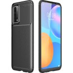 Gees Global Mey Ithalat® Huawei P Smart 2021 Kılıf Auto Focus Karbon Kapak - Siyah