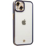 Gees Global Mey Ithalat® iPhone 14 Plus Kılıf Liva Lens Silikon - Mavi