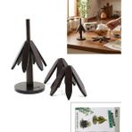 Gees Global Standlı=ağaç Model 2pcs Ahşap Bambu Katlanır Nihale Yapraklı Çiçek Modeli= Çap: 20CM (5492)