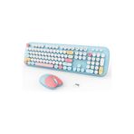 Geezer Kablosuz Klavye Ve Mouse Set 104 Tuşlu Retro Ve Şık Daktilo Renkli Tuş Tarzı Q Klayve
