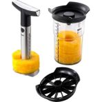 Gefu 13550 Professional Plus Ananas Kesici, Bıçak ve Soyucu Seti, Ananas Için, Paslanmaz Çelik, - Çok Renkli