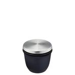 GEFU X-plosion tuz ve baharat Kavanoz, kapak ile tuz Kap ve kaşık, baharat konteyner, çapı 8.5 cm, Siyah/gümüş
