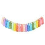 Geieold 94 cm pastel renkli gökkuşağı püsküllü çelenk, ahşap boncuklu, renkli duvar halısı, yatak odası, duvar, sınıf, çocuk odası, parti dekorasyonu için