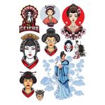 Geisha Sticker Set-1 13 Parça Telefon, Tablet, Defter, Laptop Sticker
