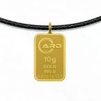 Gekas Kuyumculuk Ard 10 Gram 24 Ayar Siyah İpli Külçe Altın Kolye