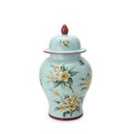 Geleneksel Çin Seramik Zencefil Kavanozu Vazo Çiçek Desenli Çiçekli Zencefil Kavanozu Vazo Çin Tarzı Porselen Benzersiz Antika Çin Kavanozu, A-W19.5xH34.5cm,A-W19.5xH34.5cm