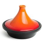 Geleneksel Fas Tajine tenceresi, dökme demirden, emaye güveç tenceresi, yapışmaz kaplamalı seramik tajine tenceresi, çorba tenceresi, tencere, toprak tenceresi, pirinç (Renk: Turuncu)