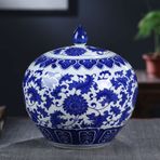Geleneksel Seramik Çiçek Vazoları Kumbara Antik Çiçekli Zencefil Kavanozu Vazo Seramik Ev Dekorasyonları Vazo Dekorasyonu Ev Dekoru Oturma Odası, A-H24xw22cm,A-H24xw22cm