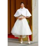 Gelin Etol/gelin Ceket Suni Kürk Beyaz Kısa Pelerin Model - 001-Beyaz - Standart