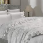 GELİN HOME COLLECTİON Peri Kızı Nevresim Pike Set (Krem, 7 Parça, Keten, Krem, 6 Parça Set, 1 Paket)