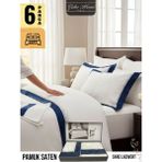 Gelin Home Sare Lacivert Jakarli Saten Cift Kişilik Nevresim Takımı - 200 x 220 cm