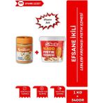 Gelincik 2'li Set Kahvaltılık Sürülebilir Katkısız 340GR Leblebi Kreması + Fıstık Ezmesi 1kg - 1,3 kg