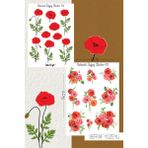 Gelincik Çiçeği Temalı Şeffaf Sticker Seti 02-03 Ajanda Planlayıcı Bullet Journal Için Uygundur - Renkli - Yarı Şeffaf - 10,5x14,8cm