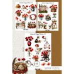 Gelincik Çiçeği Temalı Şeffaf Sticker Seti 05-06-07 Ajanda Planlayıcı Bullet Journal Için Uygundur - Renkli - Yarı Şeffaf - 10,5x14,8cm